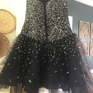 Mori Lee black sequined Prom dress
